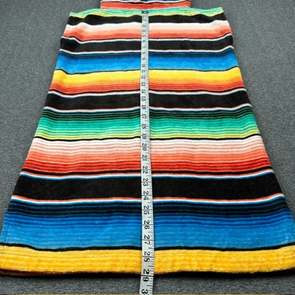 Slowtide Kids Hooded Changing Poncho Towel Serape Stripe Multicolor Cotton Terry